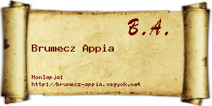 Brumecz Appia névjegykártya